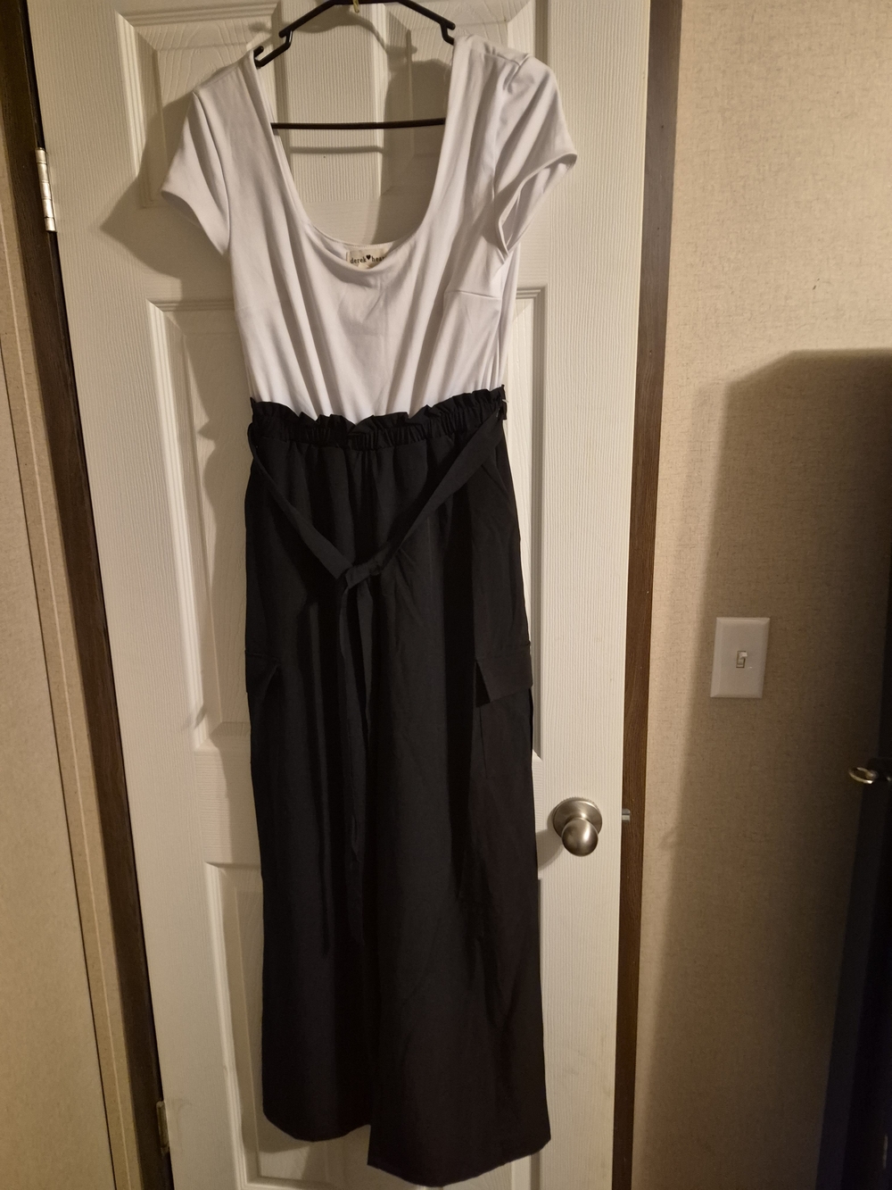Derek Heart Black Maxi Skirt with Paperbag Waist and Tie